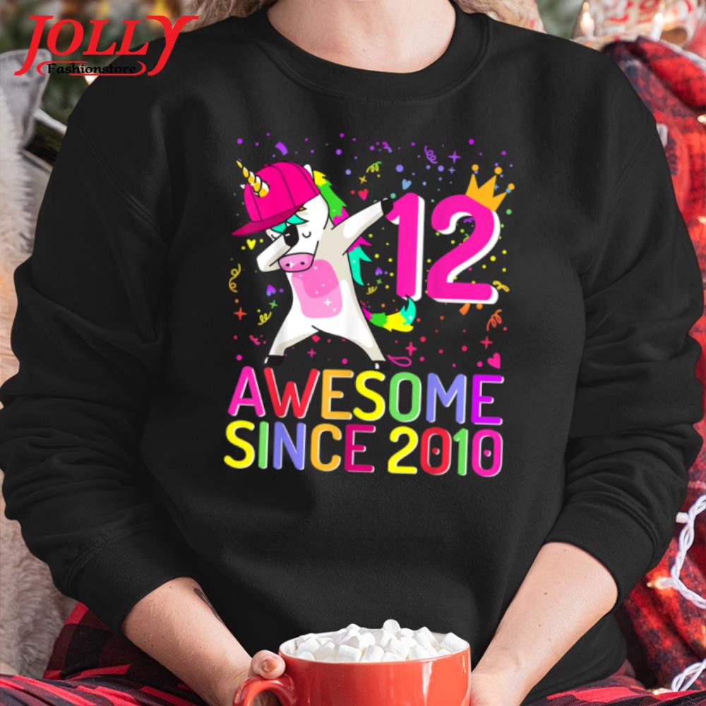 12years old unicorn dabbing 12th birthday girl unicorn party 2022 s Sweater