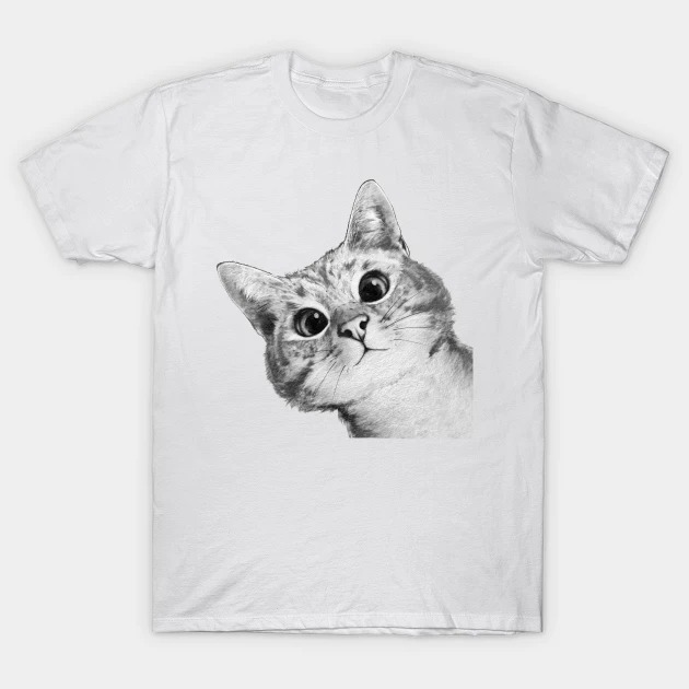 2022 funny cat is watching you white shirt
