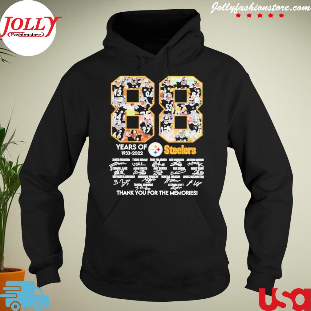 88 years of Pittsburgh Steelers 1933 2022 thank you for the memories signatures new design s hoodie-black