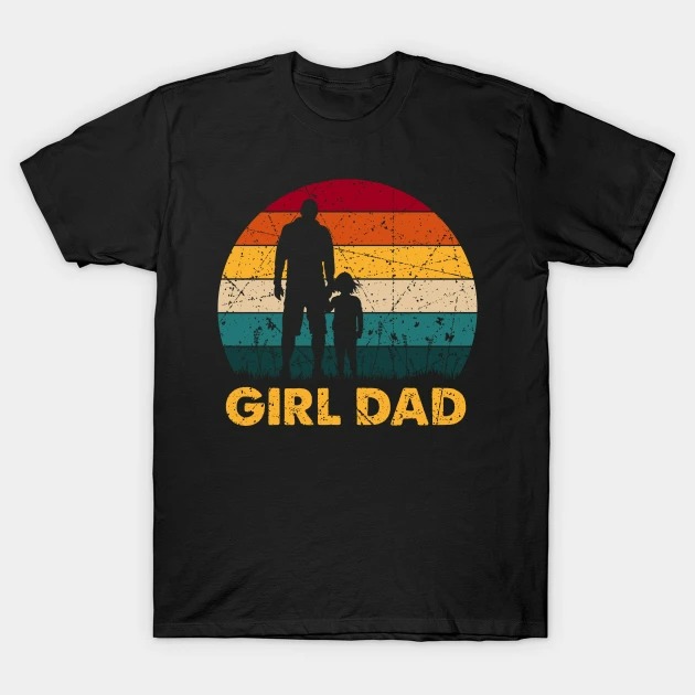 Girl and dad Holding hand 2022 vintage sunset shirt