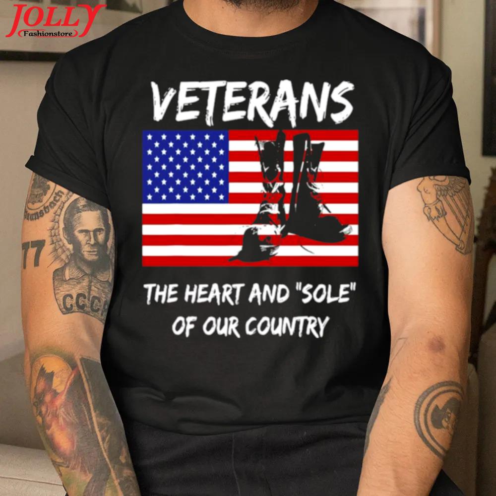 Atriotic American veterans day usa flag combat boots 2022 shirt