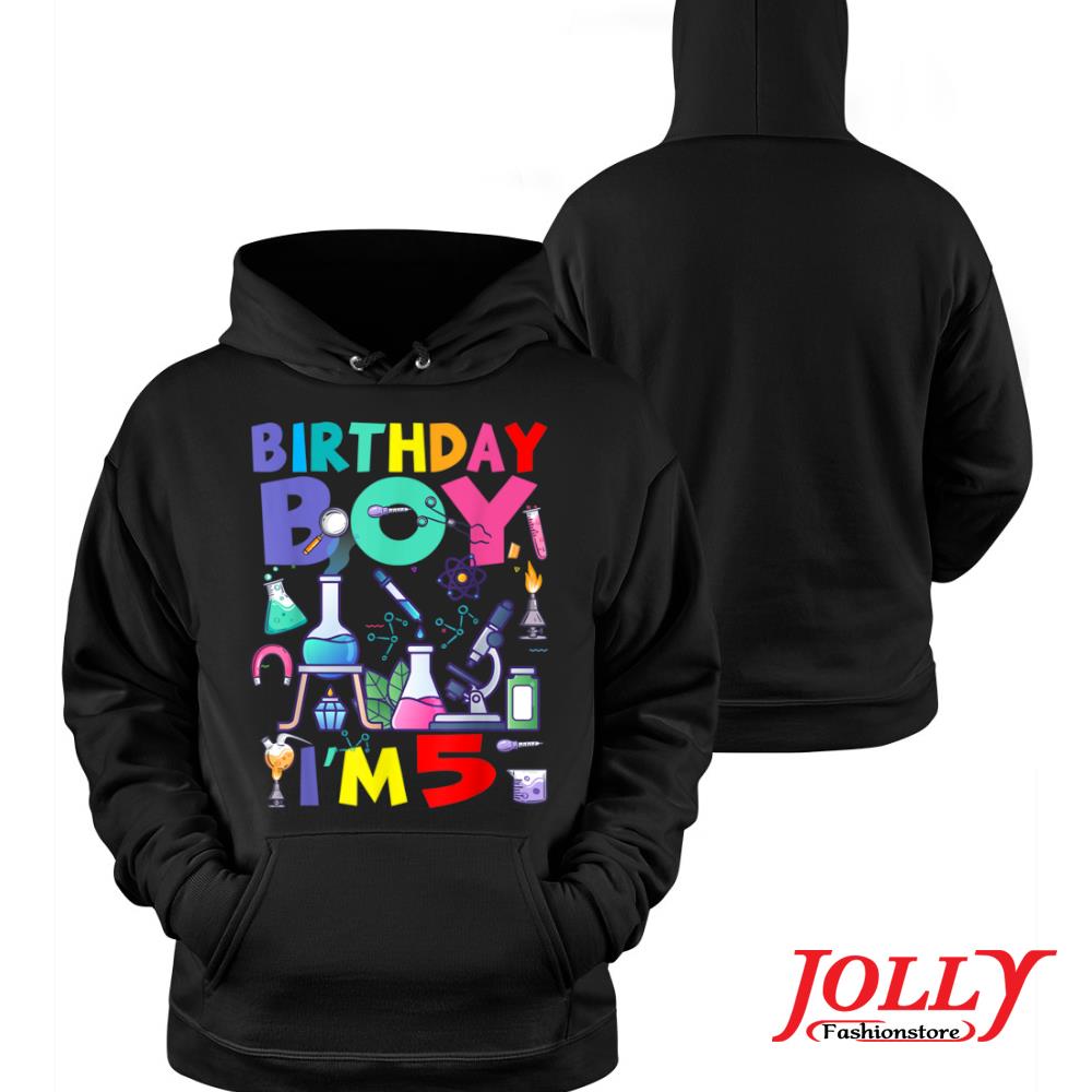 Birthday boy I'm 5 years old gifts 5th birthday science new design s Hoodie
