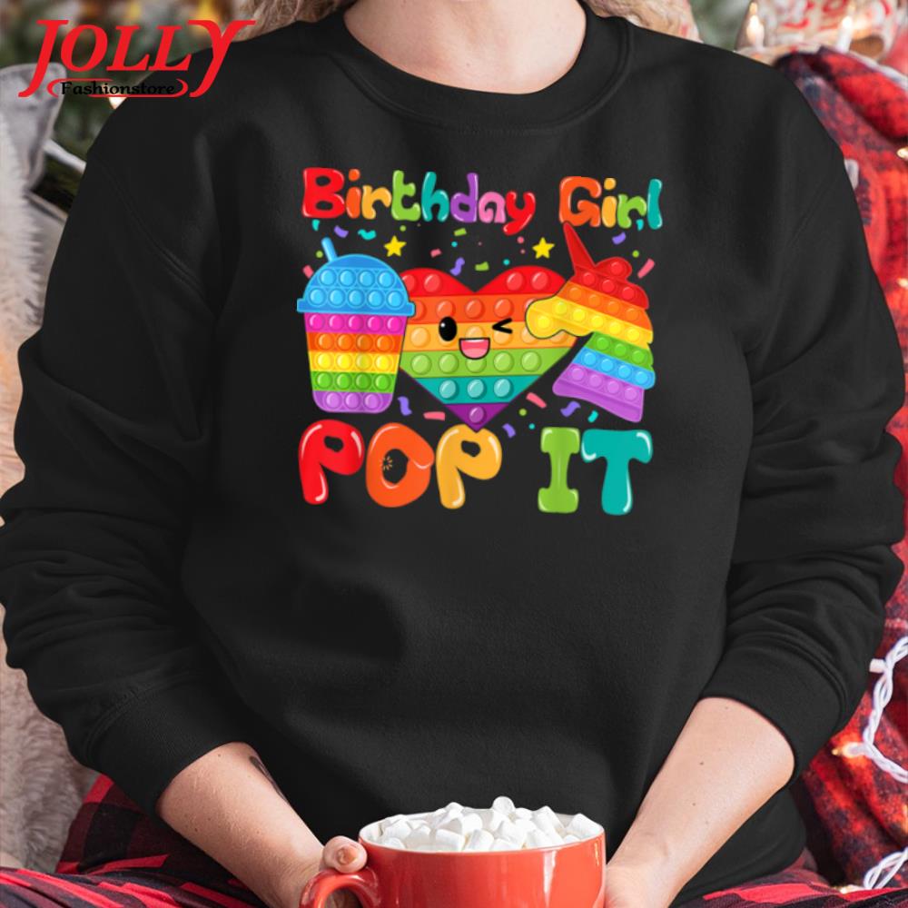 Birthday girl popit unicorn ice cream pop up fidget toy idea 2022 s Sweater