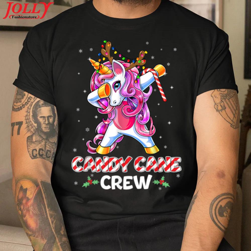 Candy cane crew christmas candy lover unicorn squad funny 2022 shirt