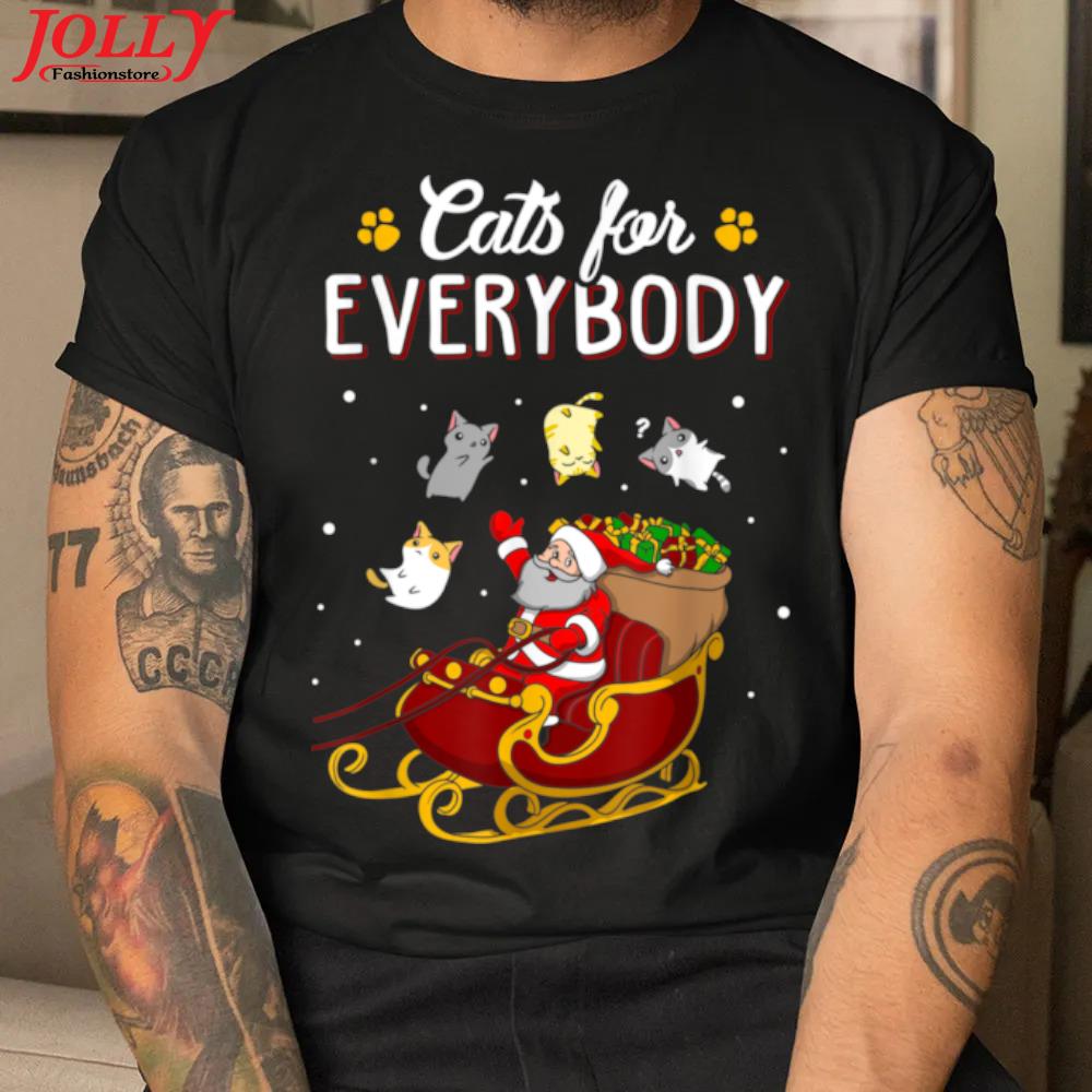 Cats for everybody ugly christmas cat shirt