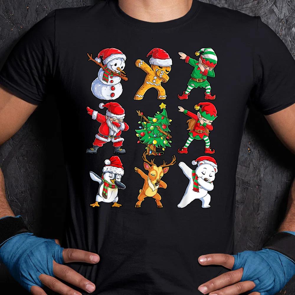 Chibi members Dabbing santa elf friends 2022 Ugly Christmas sweater Unisex Shirt