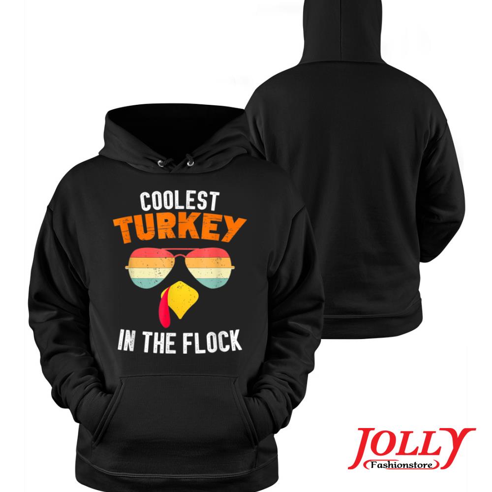Coolest Turkey in the flock thanksgiving for boys and kids 2022 s Hoodie