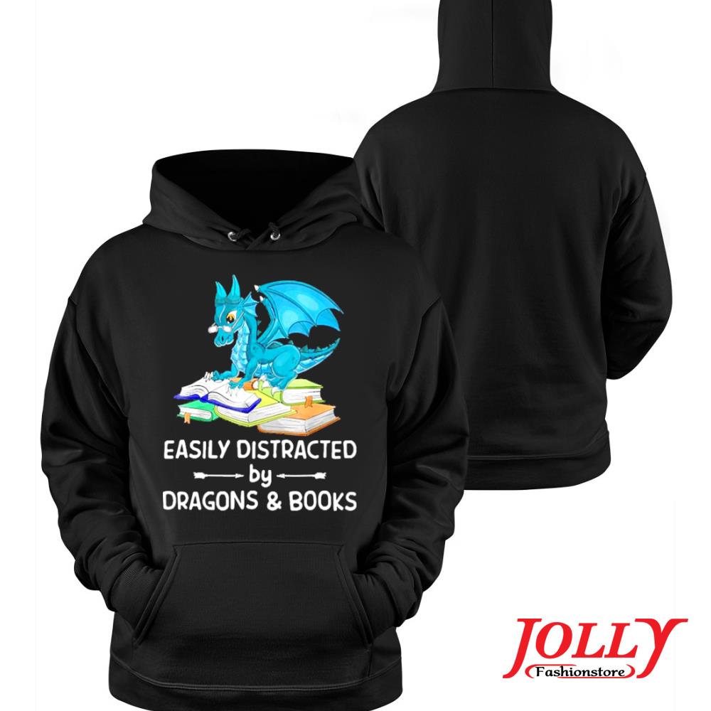 Easily distracted by dragons and books official s Hoodie