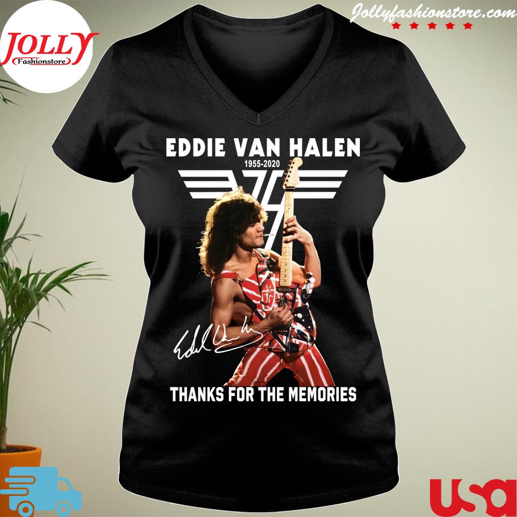 Eddie Van Halen 1955 2020 Thank For The Memories Signatures official design s Ladies Tee