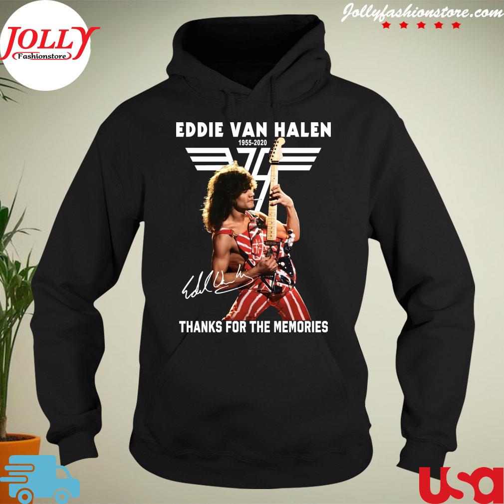 Eddie Van Halen 1955 2020 Thank For The Memories Signatures official design s hoodie-black