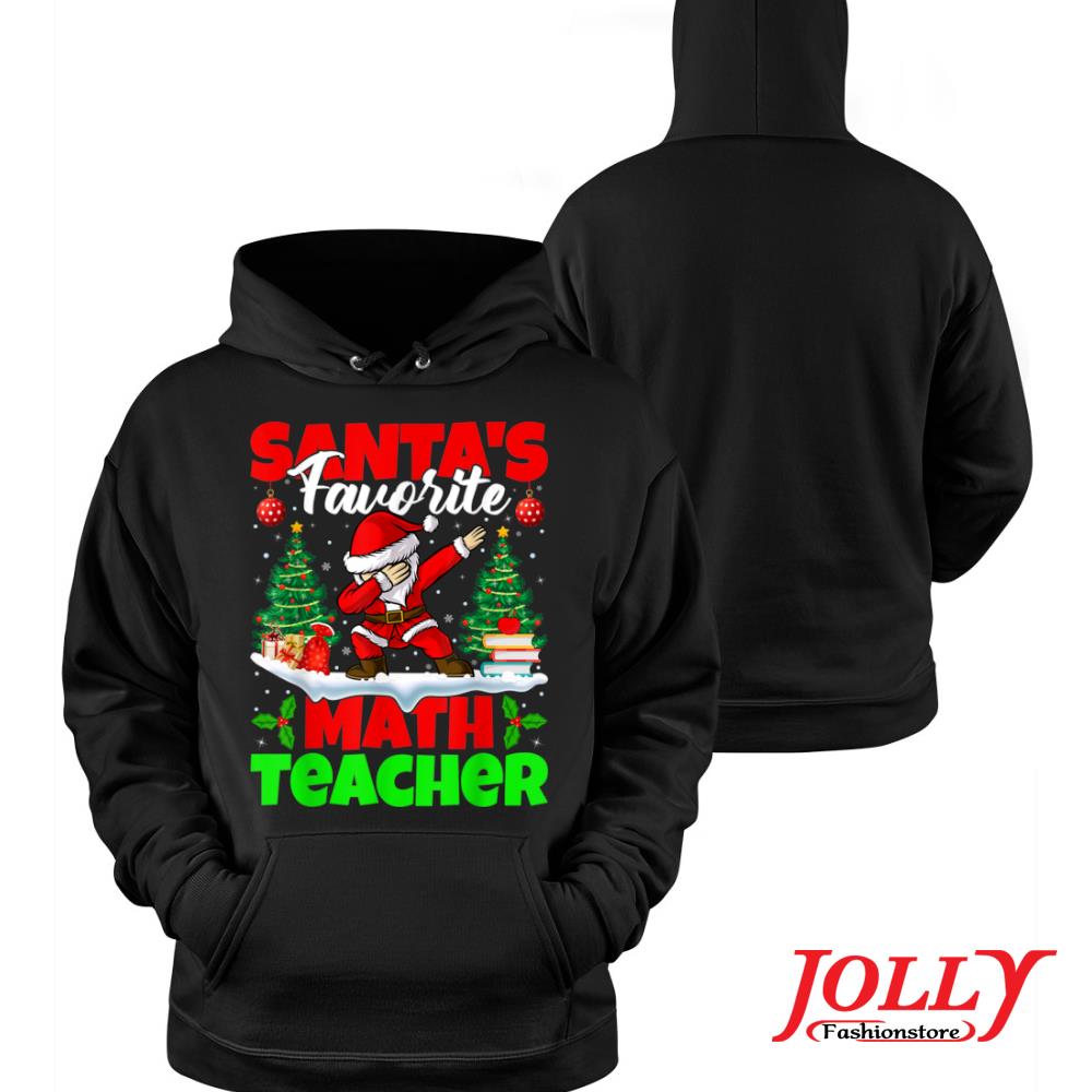 Funny dabbing santa santa's favorite math teacher christmas gift s Hoodie