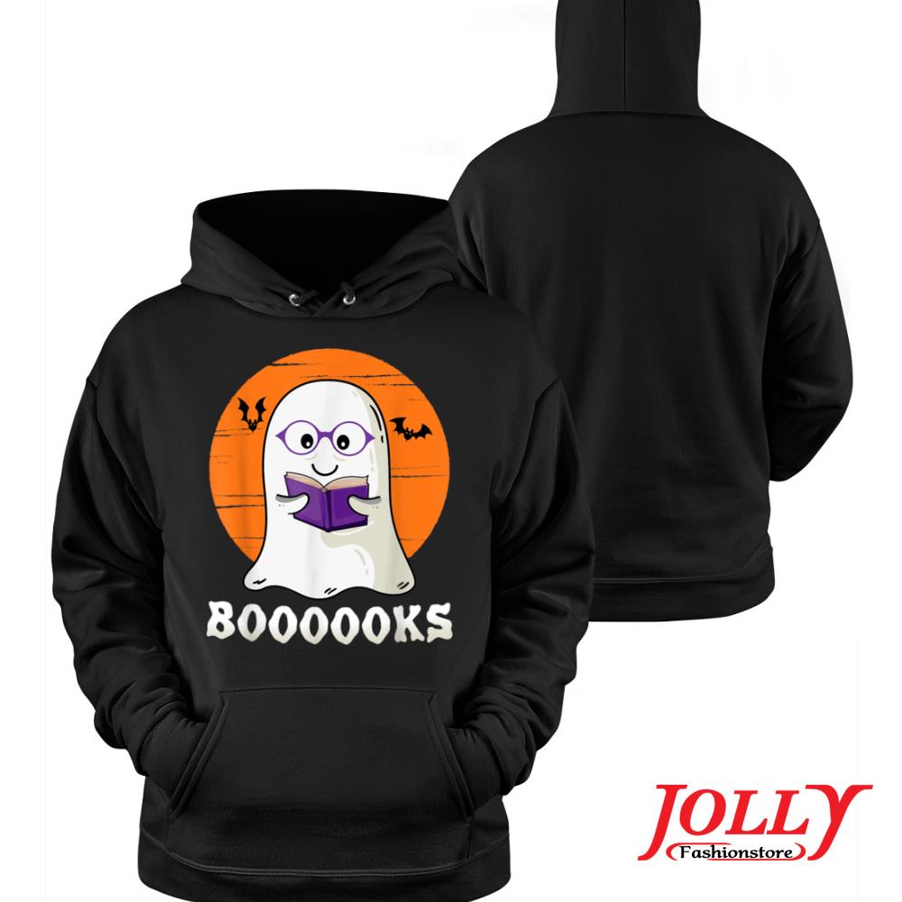 Funny halloween ghost reading books librarian halloween official s Hoodie