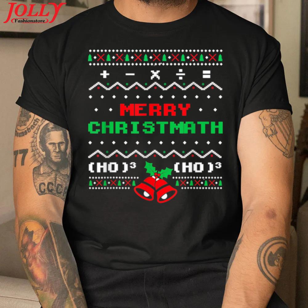 Funny math science ugly christmas men boys fun xmas new design shirt