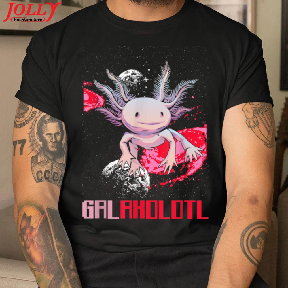Galaxolotl space science nerd cut axolotl pun vaporwave new design shirt