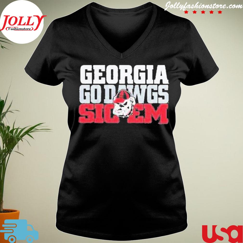 Georgia Bulldogs go dawgs sic em new design s Ladies Tee