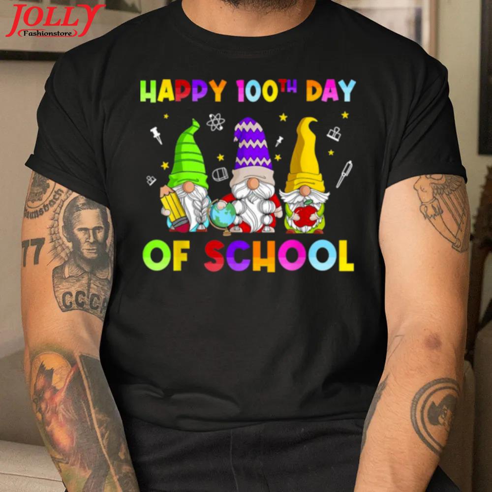 Gnomies happy 100th day of school gnome teacher gift shirt