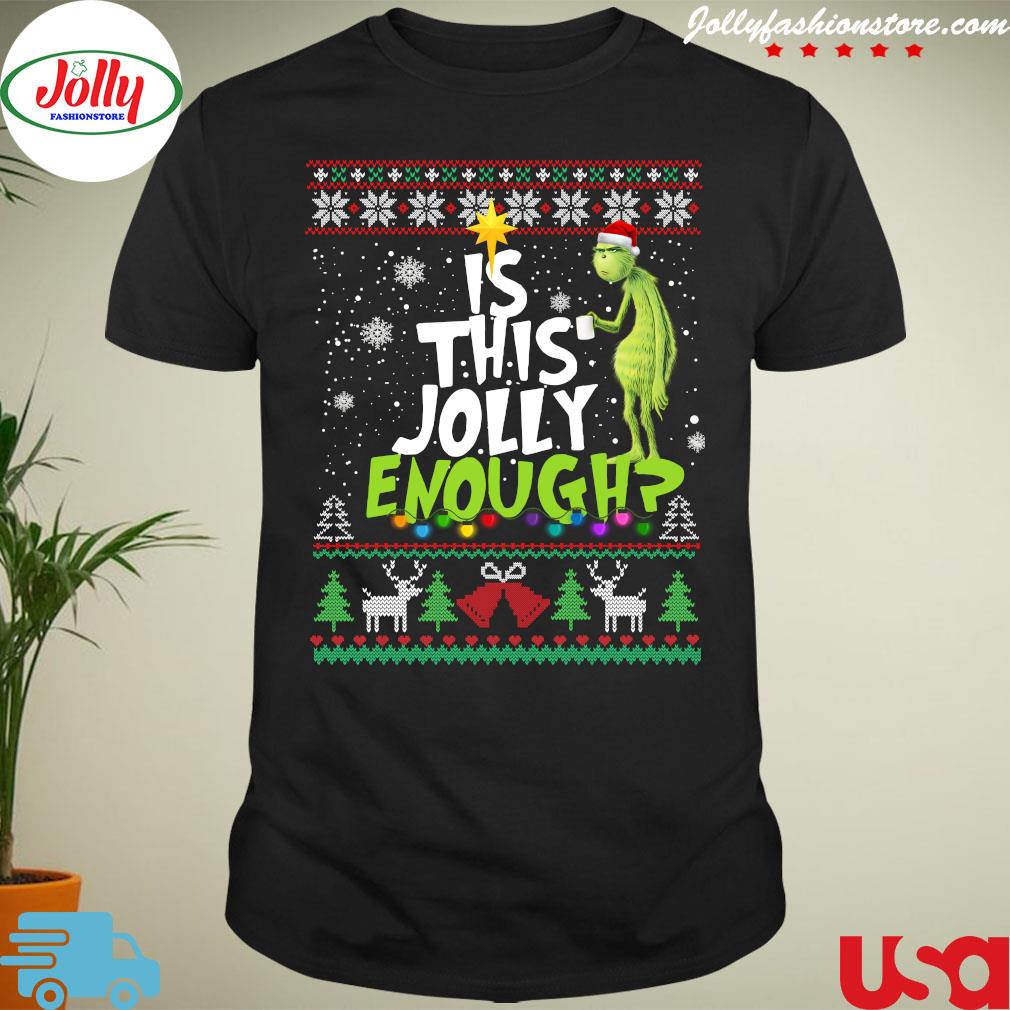 Grinch drink Coffee Is this Jolly enough ugly Christmas sweater