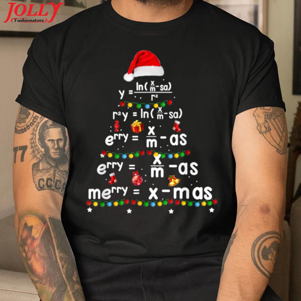 Math christmas tree geometry math science teacher christmas new design shirt