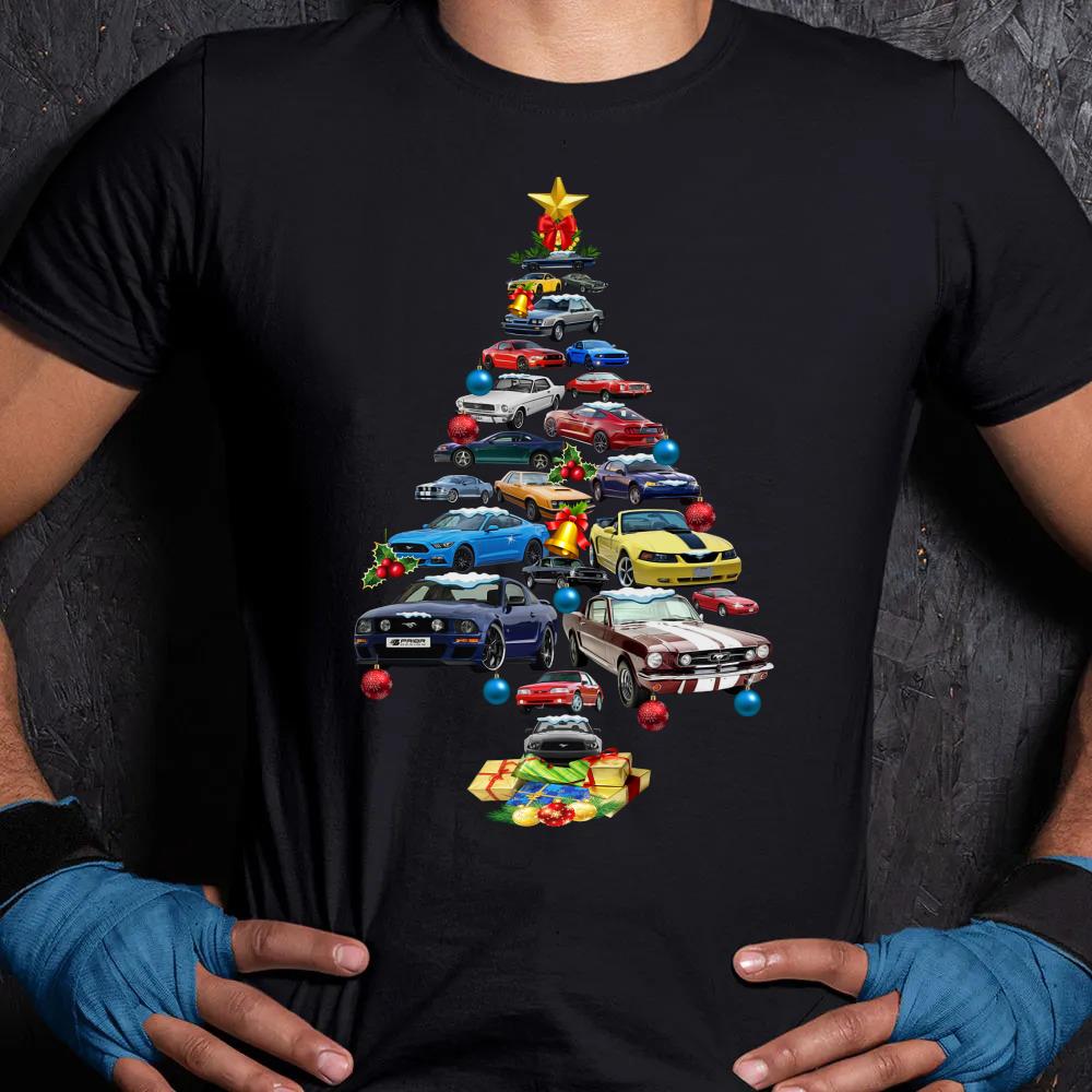 Mustang cars tree 2022 Ugly Christmas sweater Unisex Shirt