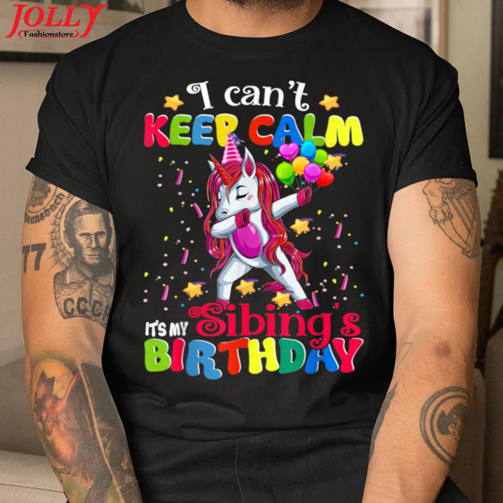 My sibling's birthday happy birthday dabbing unicorn family 2022 shirt