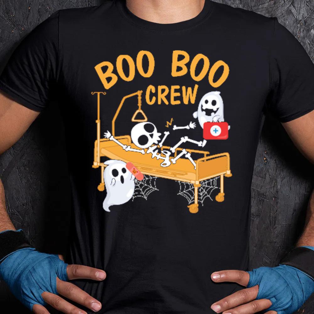Nurse baby ghost and skeleton sleeping boo boo crew 2022 Halloween s Unisex Shirt