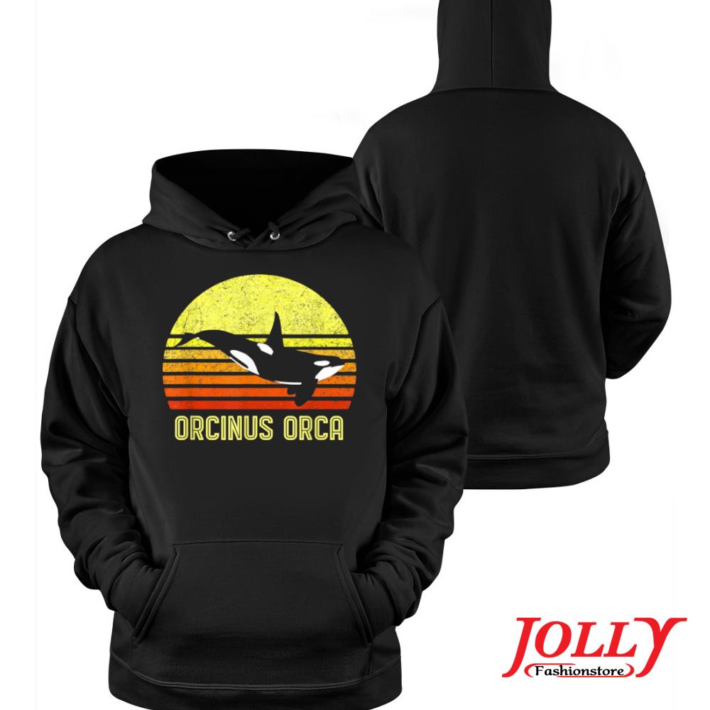 Orca killer whale dolphin marine science biologist retro sun new design s Hoodie