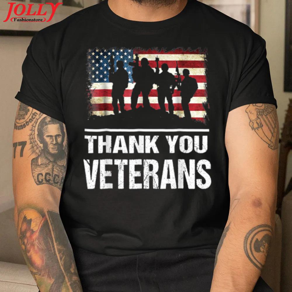 Thank you military gift American flag veterans veterans day 2022 shirt
