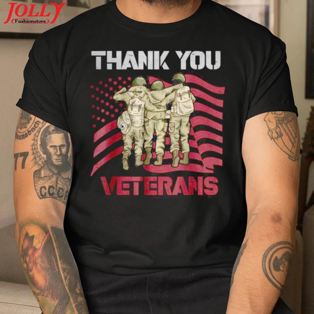 Thank you veterans American flag combat boots veteran day 2022 shirt