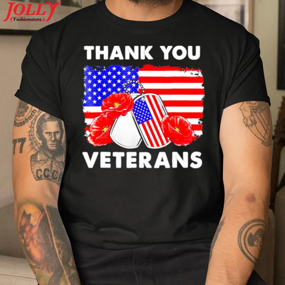 Thank you veterans combat boots poppy flower 2022 shirt
