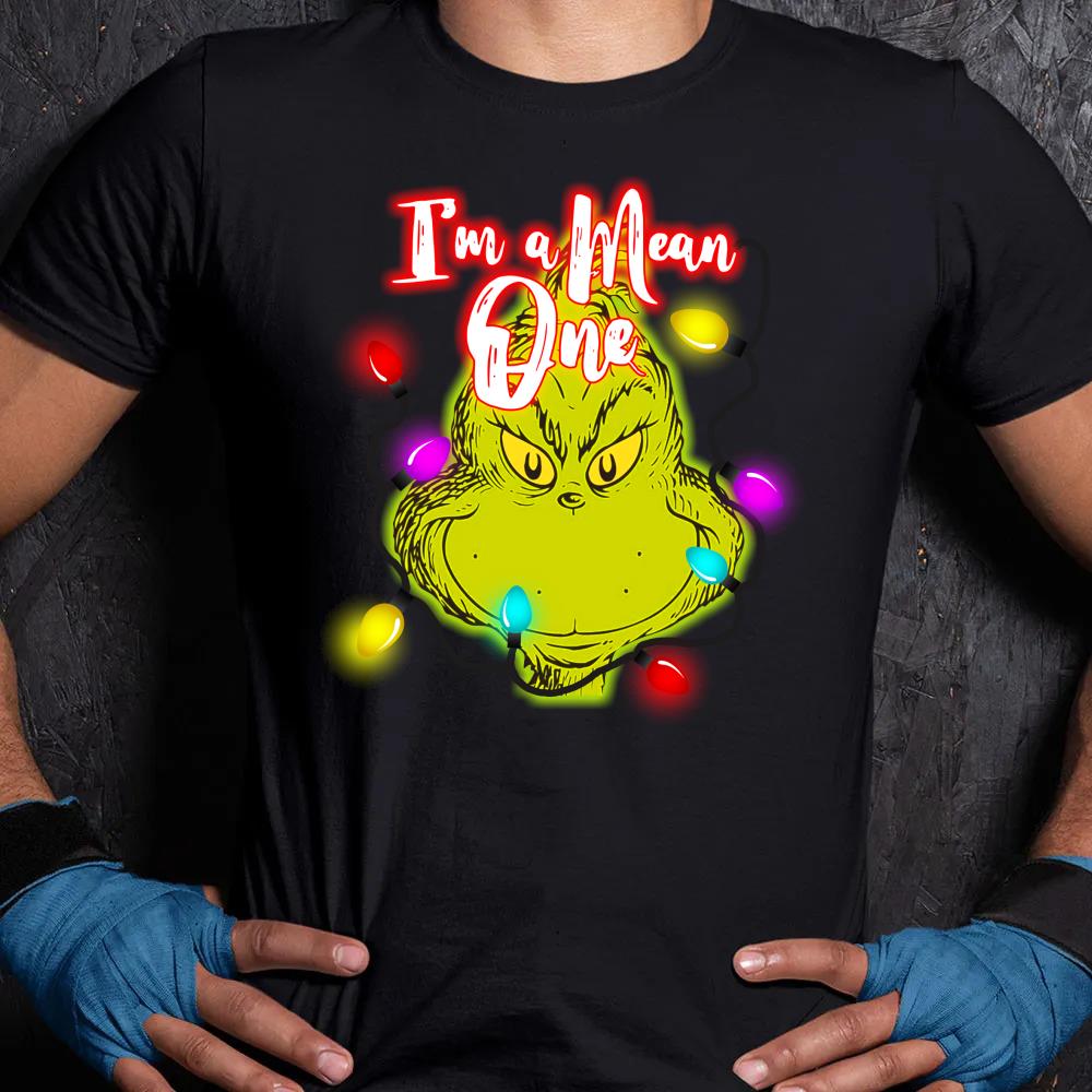 The grinch I'm a mean one light 2022 Ugly Christmas sweater Unisex Shirt