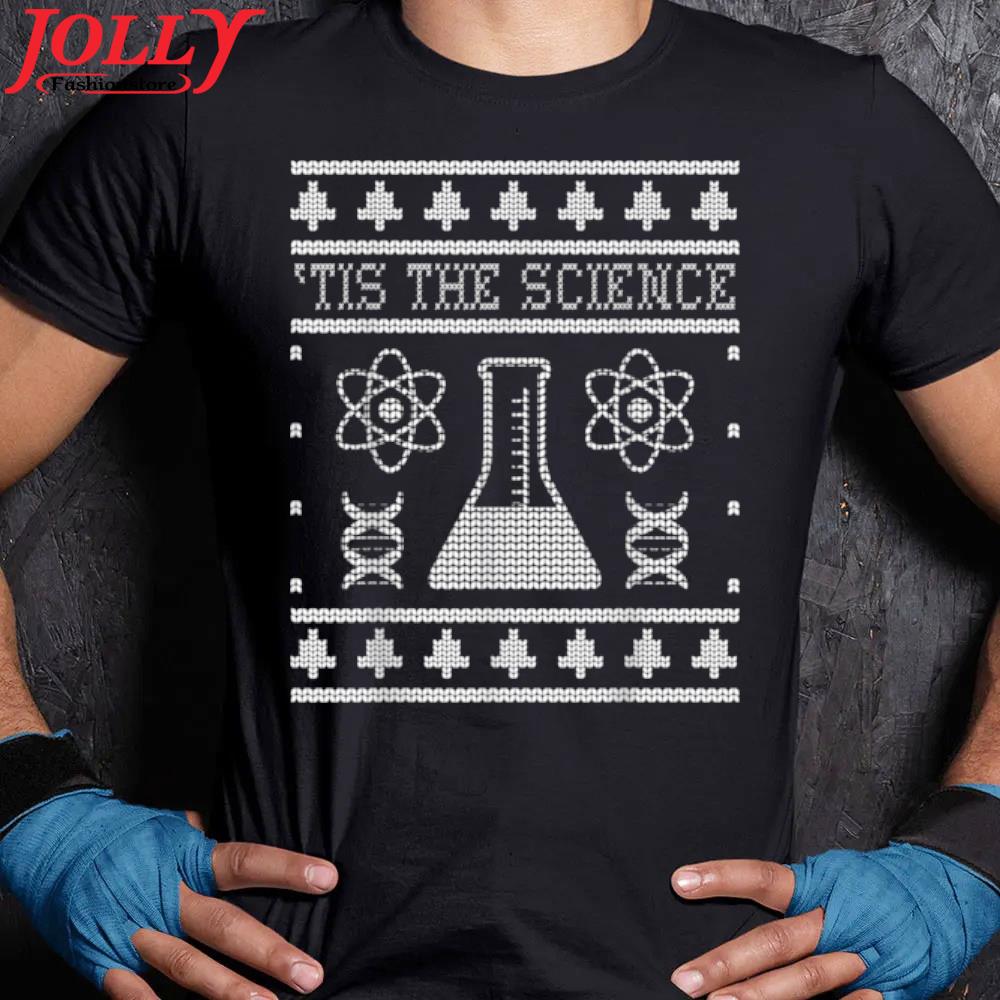 Tis the science christmas scientist funny science teacher new design s Women Ladies Tee Shirt