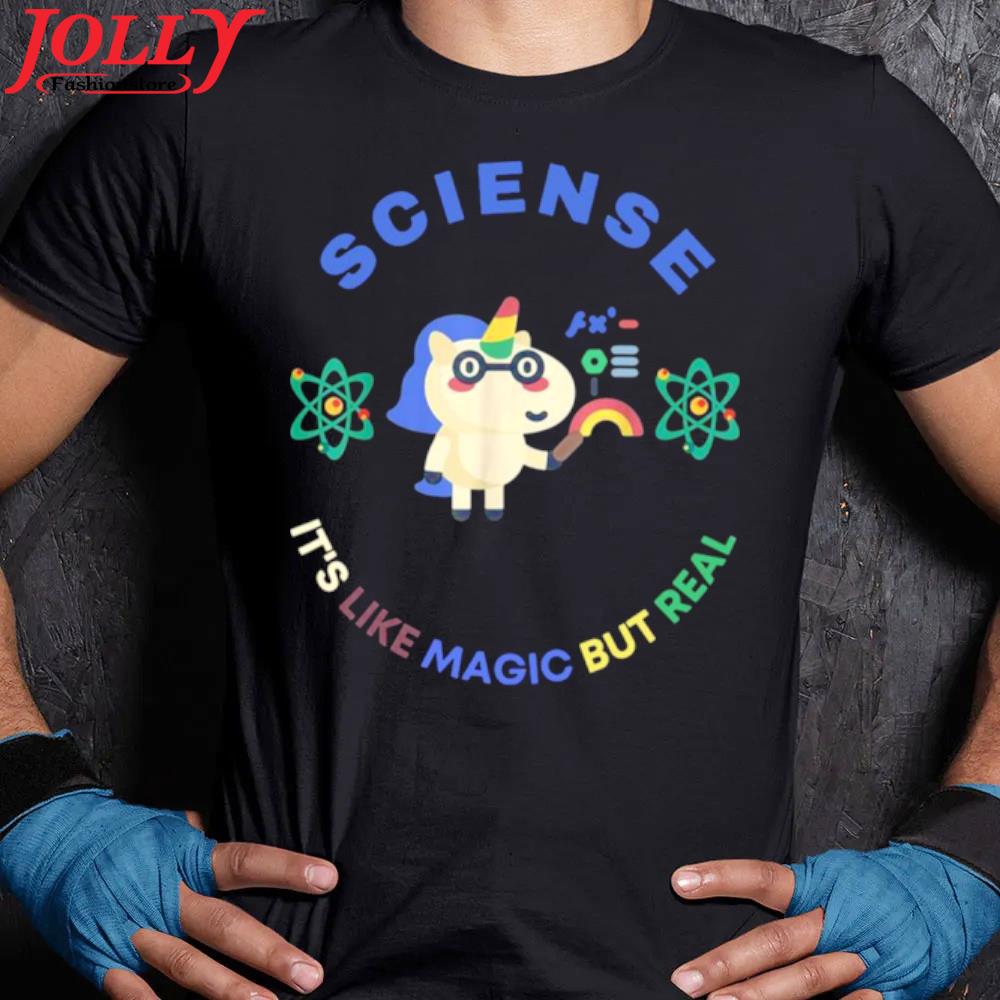 Unicorn scientist science is like magic but real new design s Women Ladies Tee Shirt