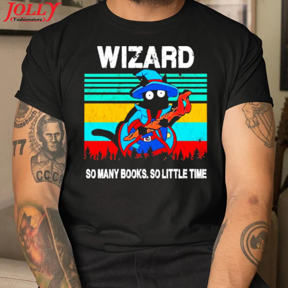 Wizard so many books so little time vintage official shirt