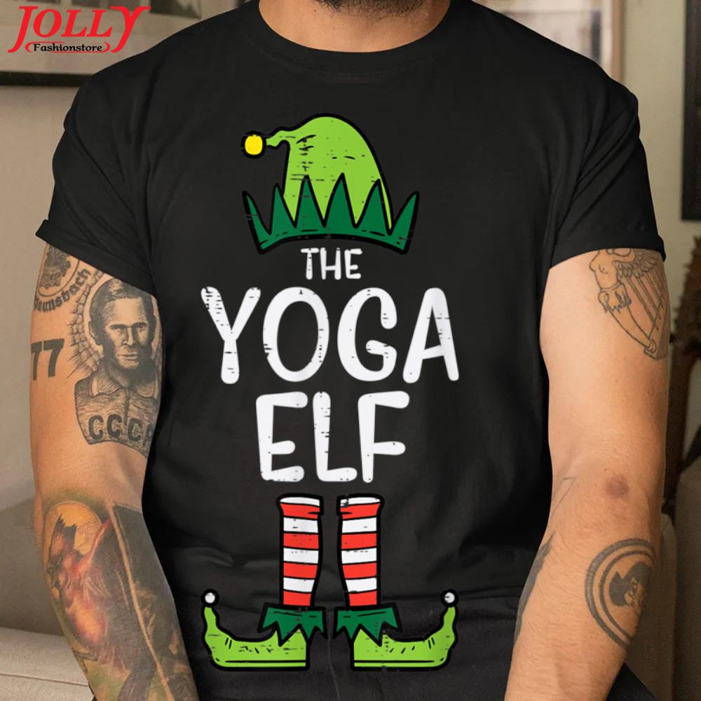 Yoga elf xmas pjs matching christmas pajamas for family mom shirt