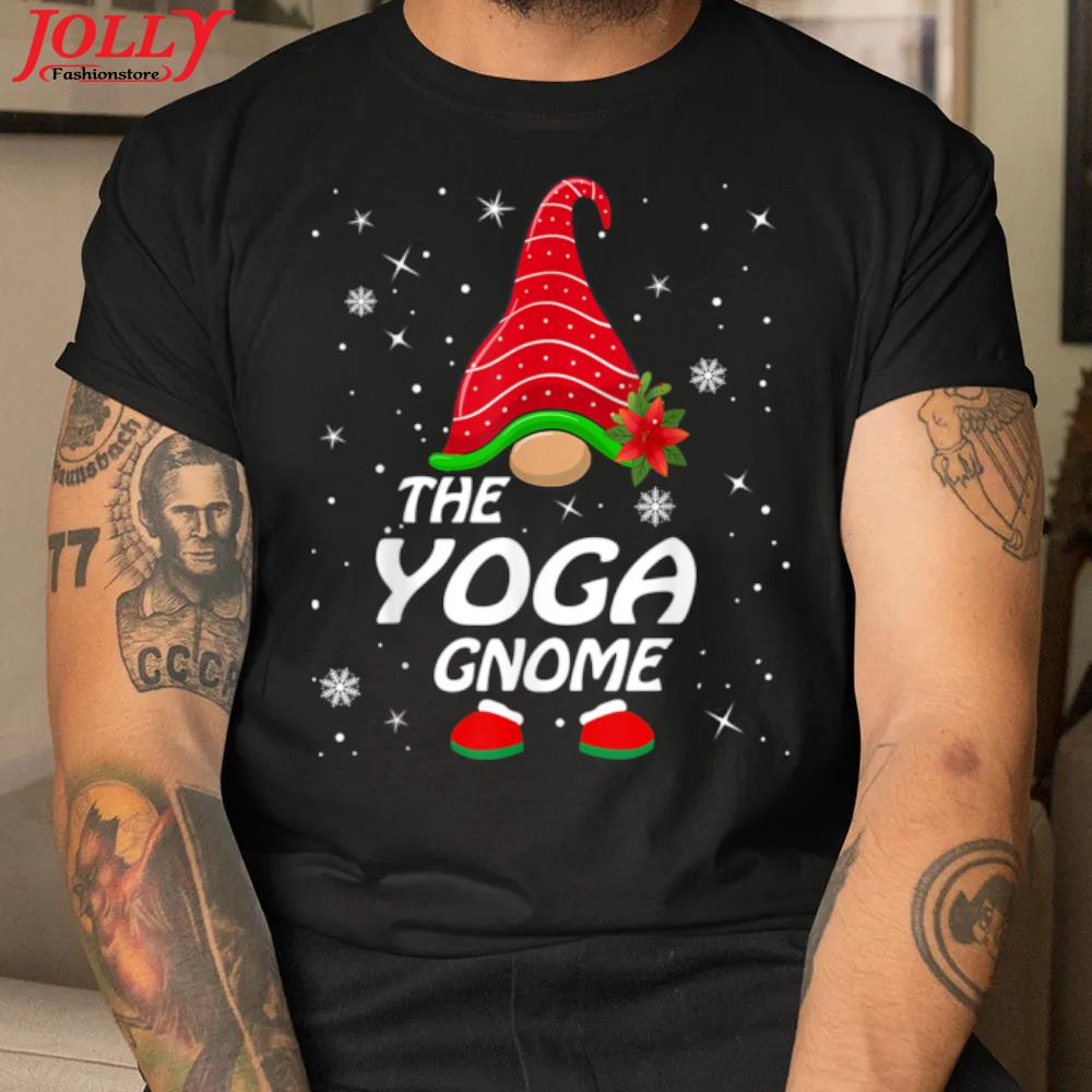Yoga gnome buffalo plaid matching family christmas pajama shirt