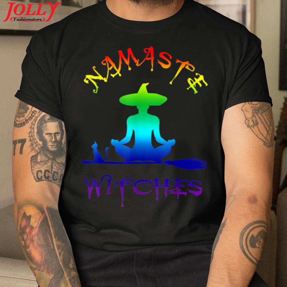 Yoga namaste witches christmas shirt