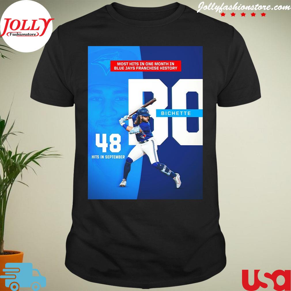 Bo bichette 48 hits in a month sets the franchise record shirt