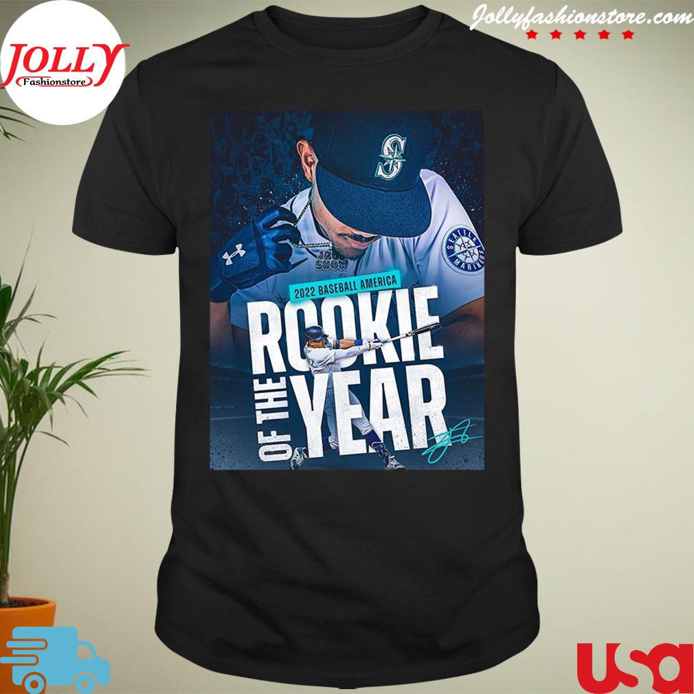 Julio rodriguez is 2022 baseball America rookie of the year signature shirt
