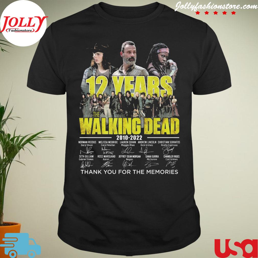 12 years the walking dead 2010-2022 thank you for the memories signatures T-shirt