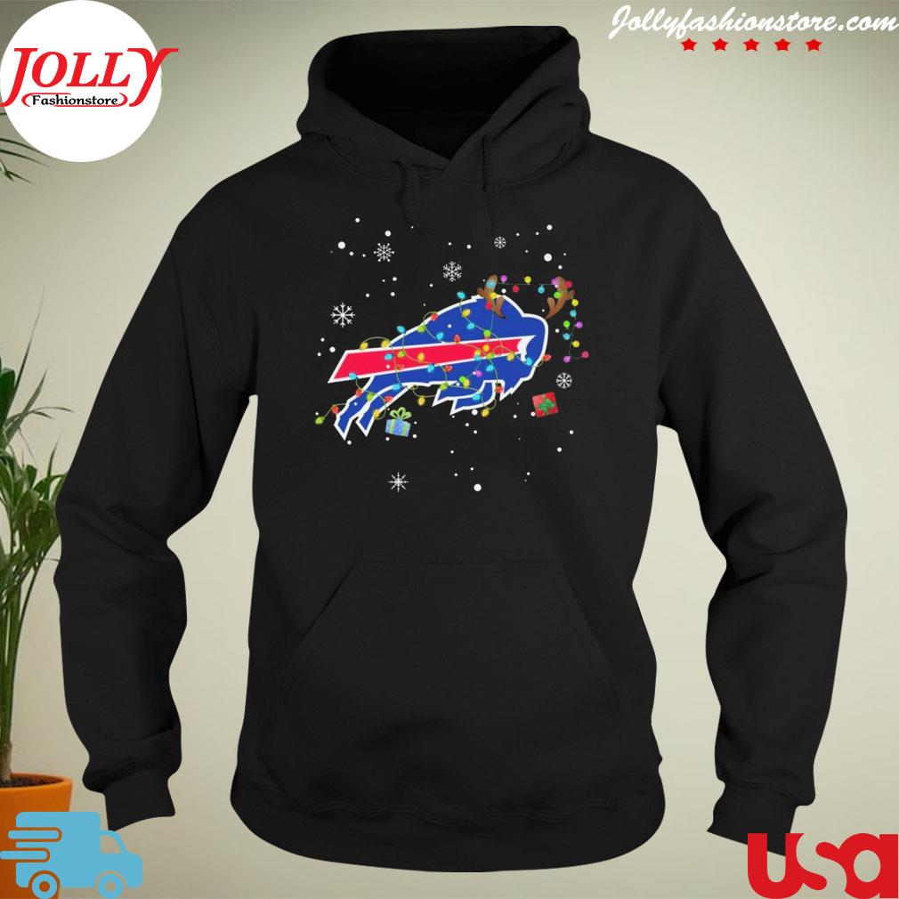 Buffalo Bills lights Christmas gift merry Christmas logo T-s hoodie-black