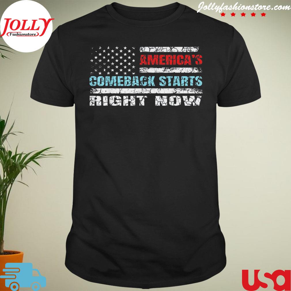 America's comeback starts right now retro us flag Trump 2024 shirt