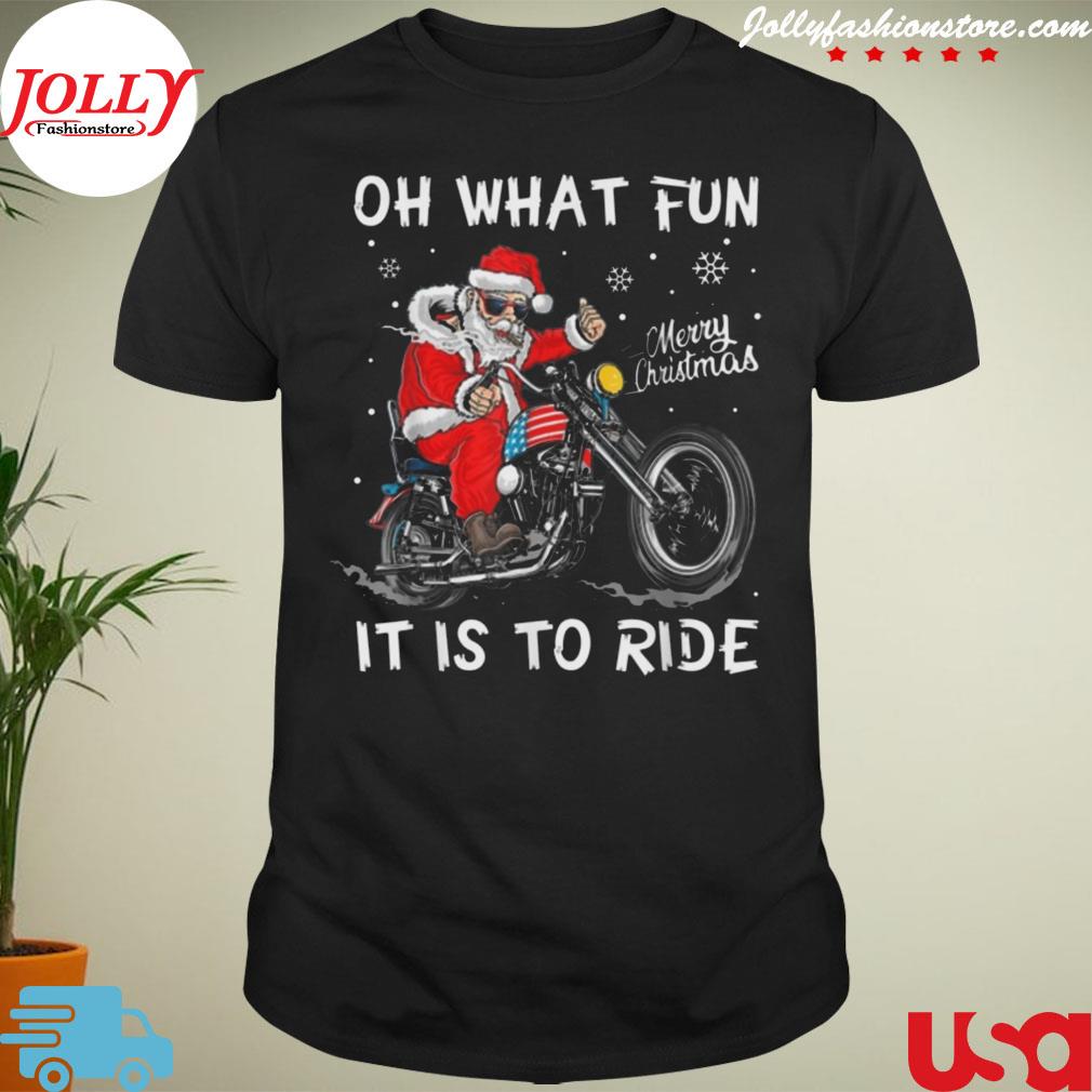Biker santa motorcycle fan merry Christmas shirt