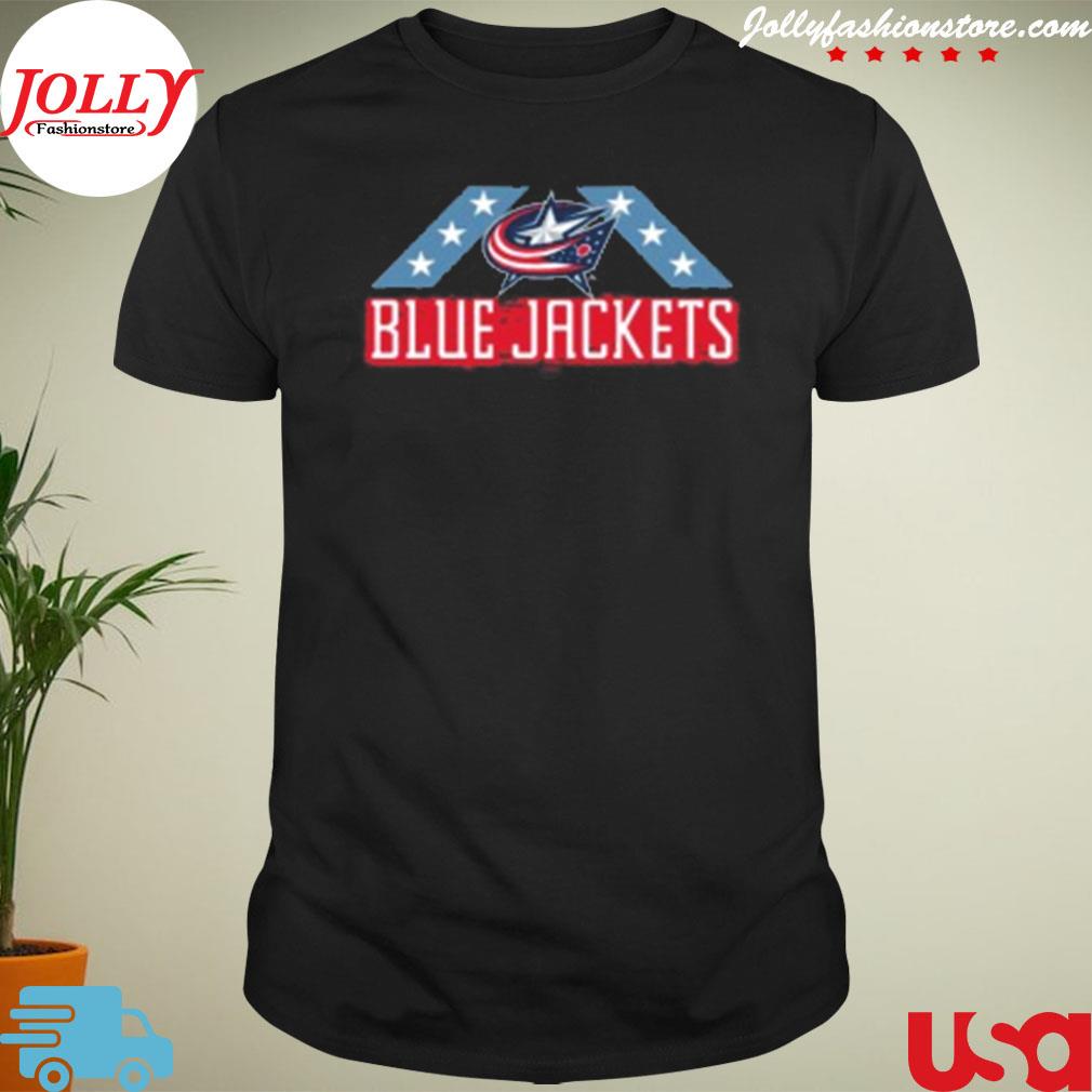 Blue jackets fanatics branded black team jersey inspired T-shirt