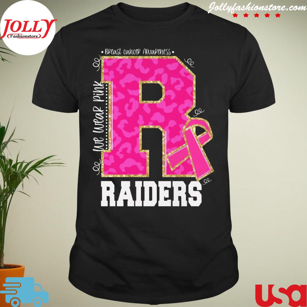 Breast cancer awareness las vegas raiders logo T-shirt