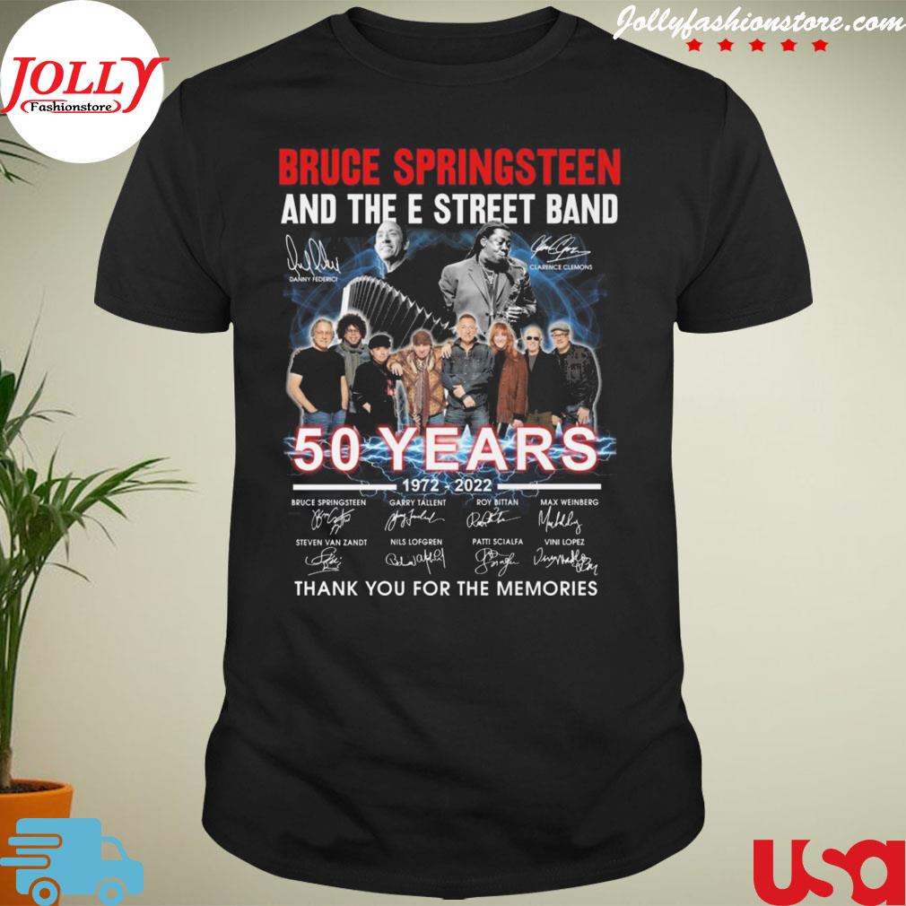 Bruce springsteen and the e street band 50 years 1972 2022 thank you for the memories signatures T-shirt