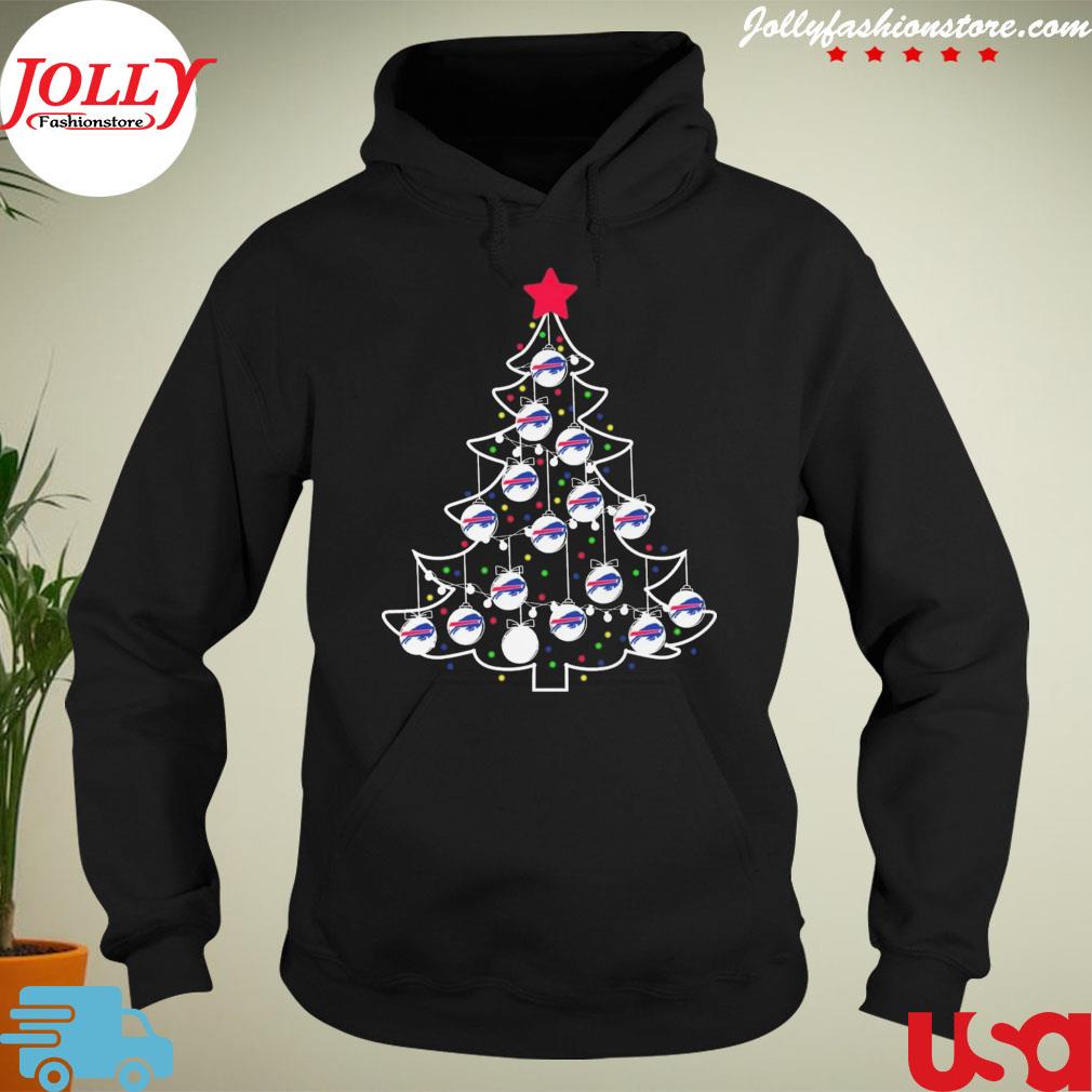 Christmas tree Buffalo Bills lights merry Christmas logo T-s hoodie-black