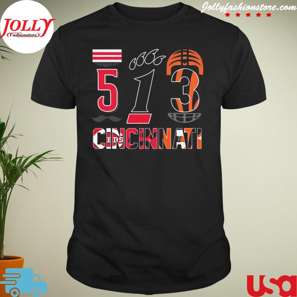 CincinnatI reds 5 and cincinnatI bengals and cincinnatI bearcats 1 Football T-shirt