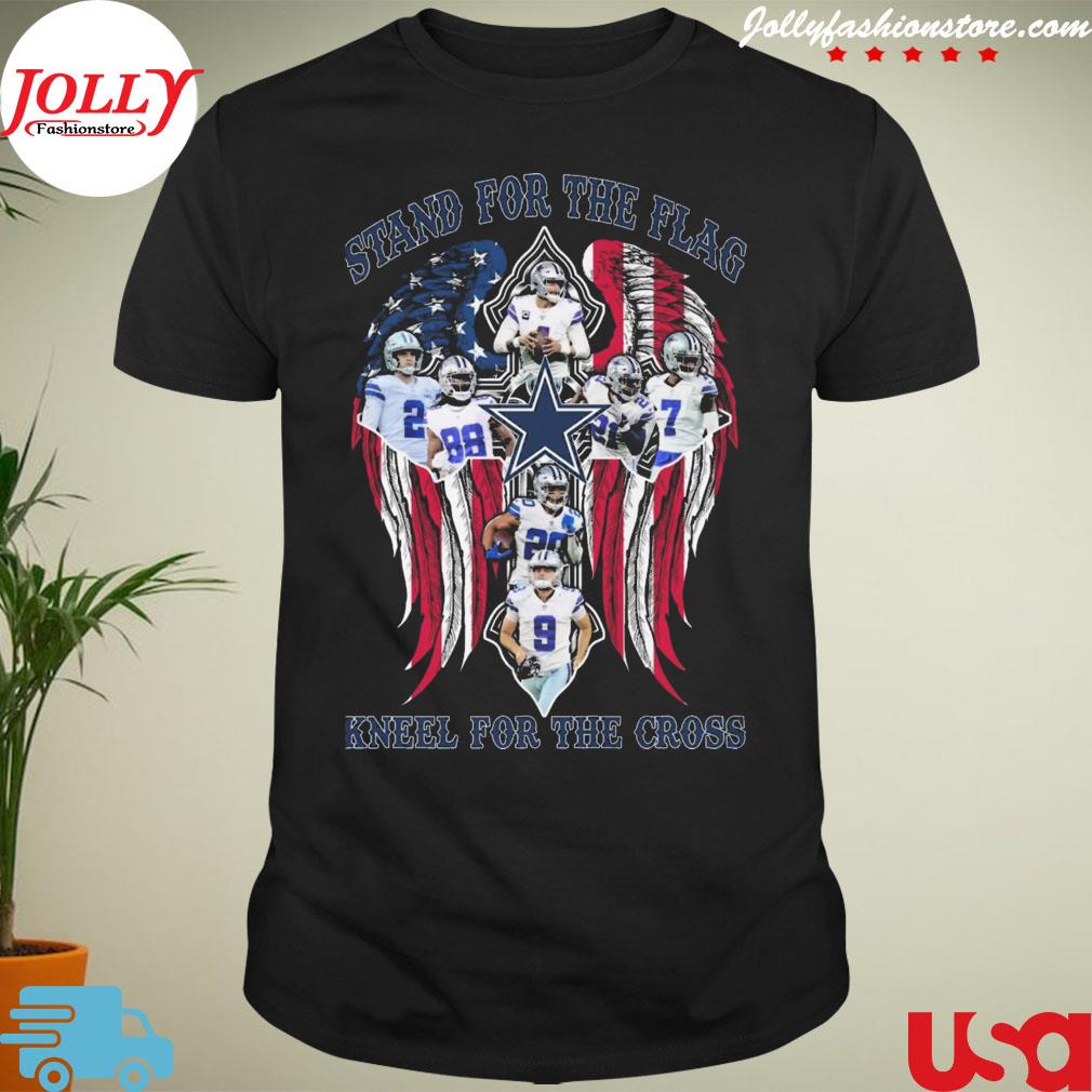 Dallas Cowboys stand for the flag kneel for the cross American flag Jesus T-shirt