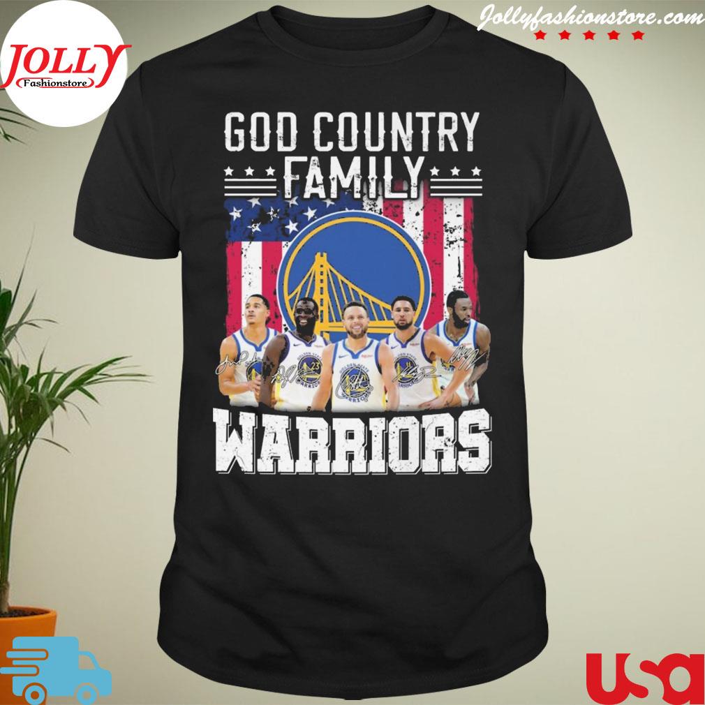 God country family golden state warriors American flag signature T-shirt