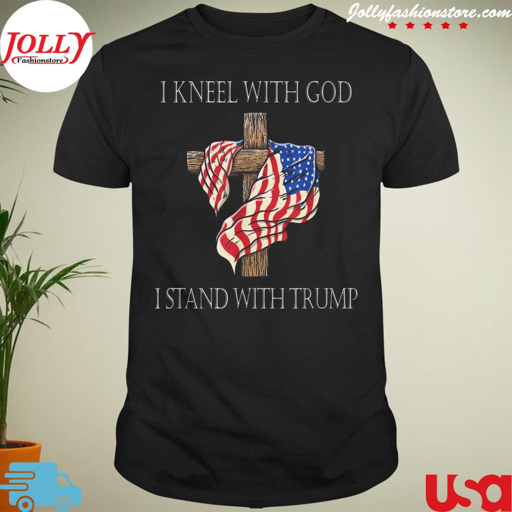 Jesus I kneel with god I stand with Trump shirt